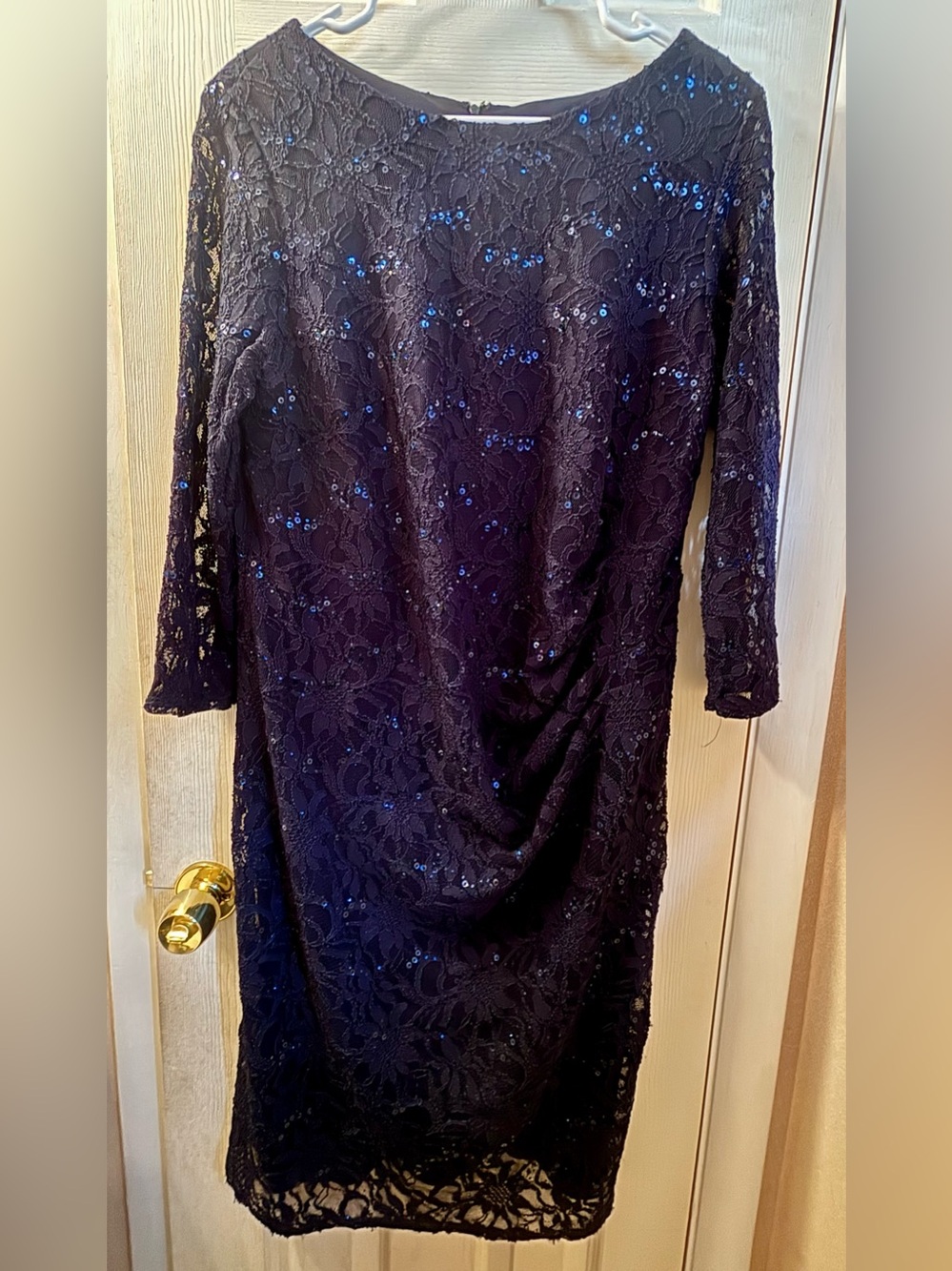 Jessica Howard Navy Lace Sequin Midi Dress